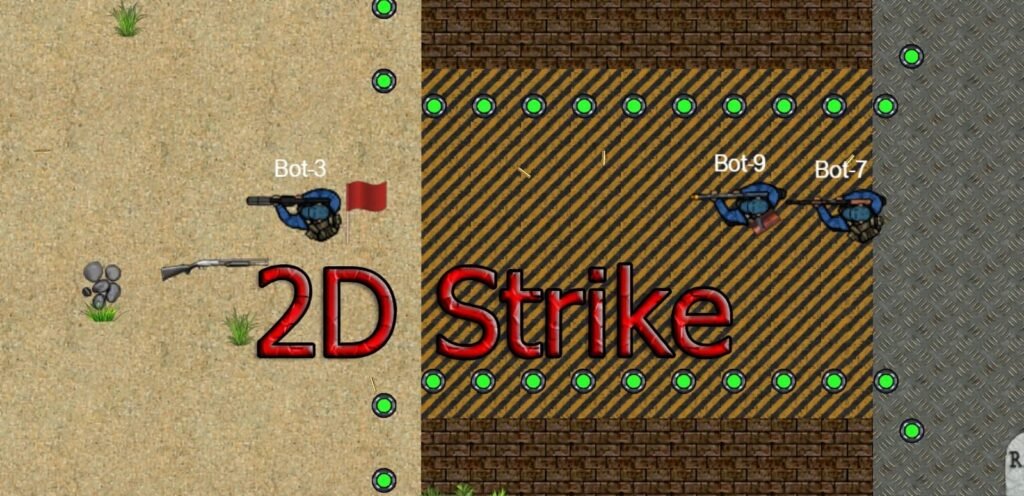 2D Strike offline game home screen and main menu layout